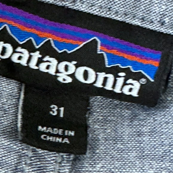 PATAGONIA Back Step Hemp/Cotton Shorts Chambray Sz 31 Neo Navy - Picture 7 of 9